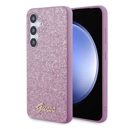 Hoesje voor Samsung Galaxy S24 S921, Guess, Glitter Script, Paars