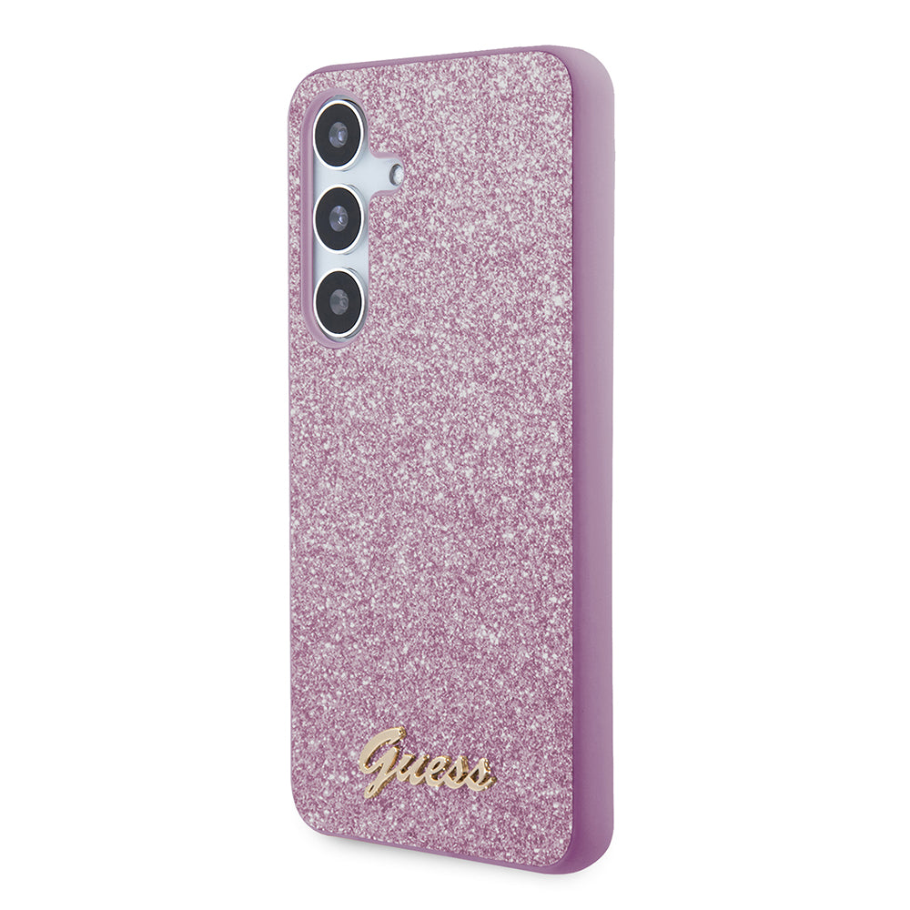 Hoesje voor Samsung Galaxy S24 S921, Guess, Glitter Script, Paars