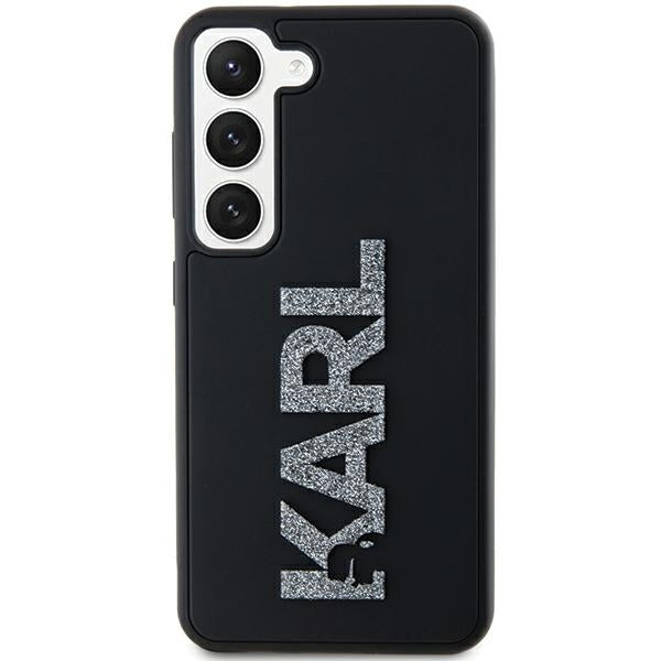Hoes voor Samsung Galaxy S24 S921, Karl Lagerfeld, 3D Rubber Glitter Logo, Zwart