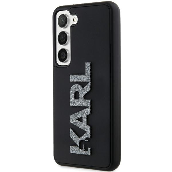Hoes voor Samsung Galaxy S24 S921, Karl Lagerfeld, 3D Rubber Glitter Logo, Zwart