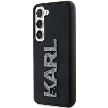 Hoes voor Samsung Galaxy S24 S921, Karl Lagerfeld, 3D Rubber Glitter Logo, Zwart
