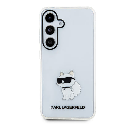 Hoes voor Samsung Galaxy S24 S921, Karl Lagerfeld, IML Luxury Choupette, Transparant