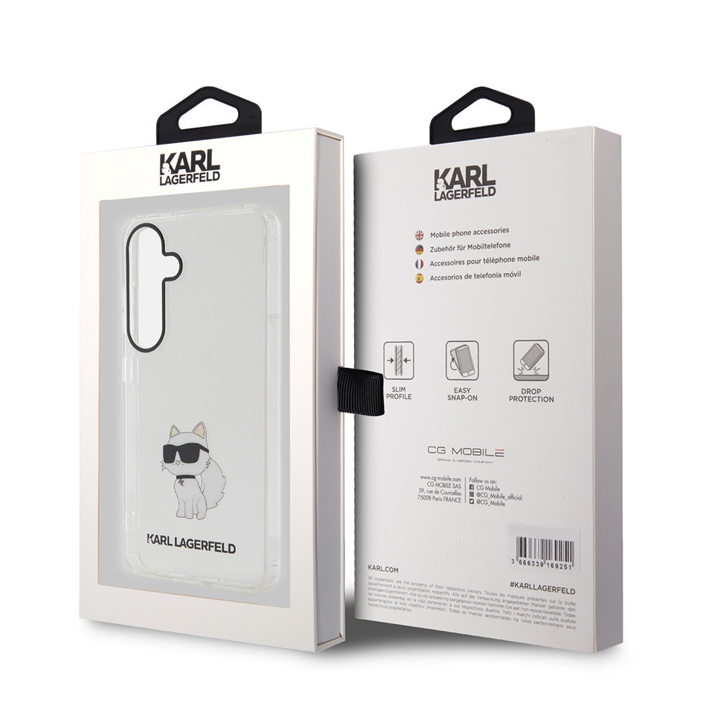 Hoes voor Samsung Galaxy S24 S921, Karl Lagerfeld, IML Luxury Choupette, Transparant