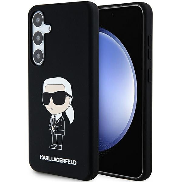 Hoes voor Samsung Galaxy S24 S921, Karl Lagerfeld, Silicone Ikonik NFT, Zwart