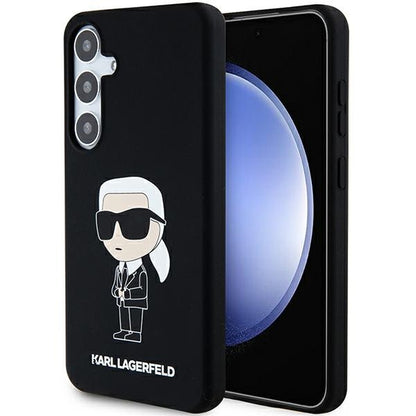 Hoes voor Samsung Galaxy S24 S921, Karl Lagerfeld, Silicone Ikonik NFT, Zwart