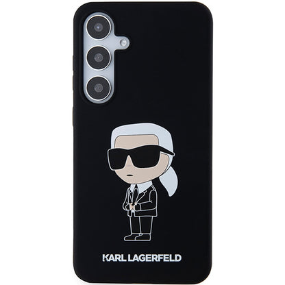 Hoes voor Samsung Galaxy S24 S921, Karl Lagerfeld, Silicone Ikonik NFT, Zwart