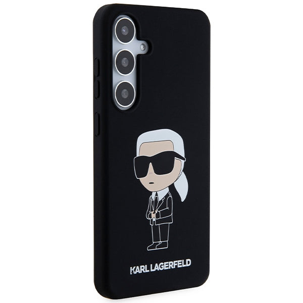Hoes voor Samsung Galaxy S24 S921, Karl Lagerfeld, Silicone Ikonik NFT, Zwart