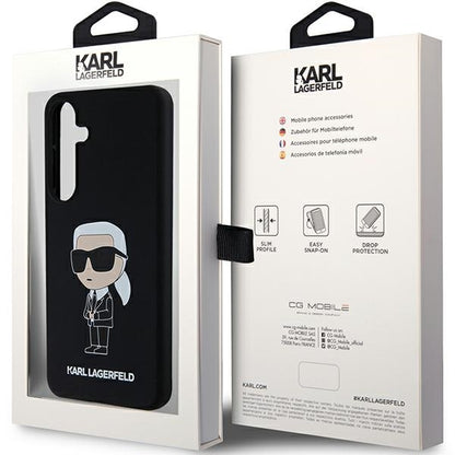 Hoes voor Samsung Galaxy S24 S921, Karl Lagerfeld, Silicone Ikonik NFT, Zwart