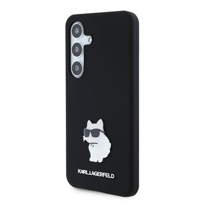 Hoes voor Samsung Galaxy S24 S921, Karl Lagerfeld, Silicone Choupette, Zwart