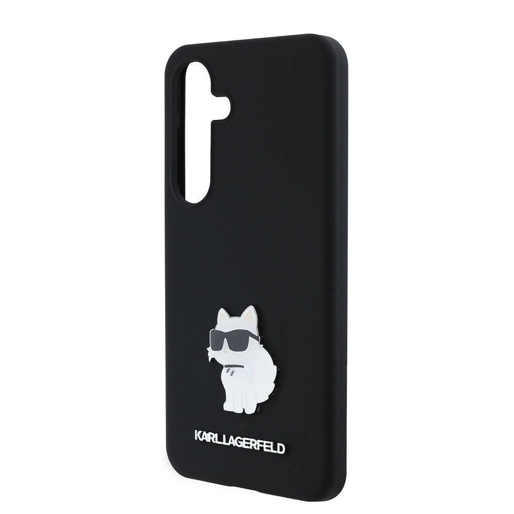 Hoes voor Samsung Galaxy S24 S921, Karl Lagerfeld, Silicone Choupette, Zwart