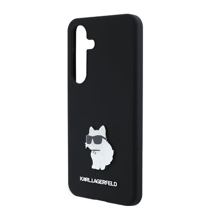 Hoes voor Samsung Galaxy S24 S921, Karl Lagerfeld, Silicone Choupette, Zwart