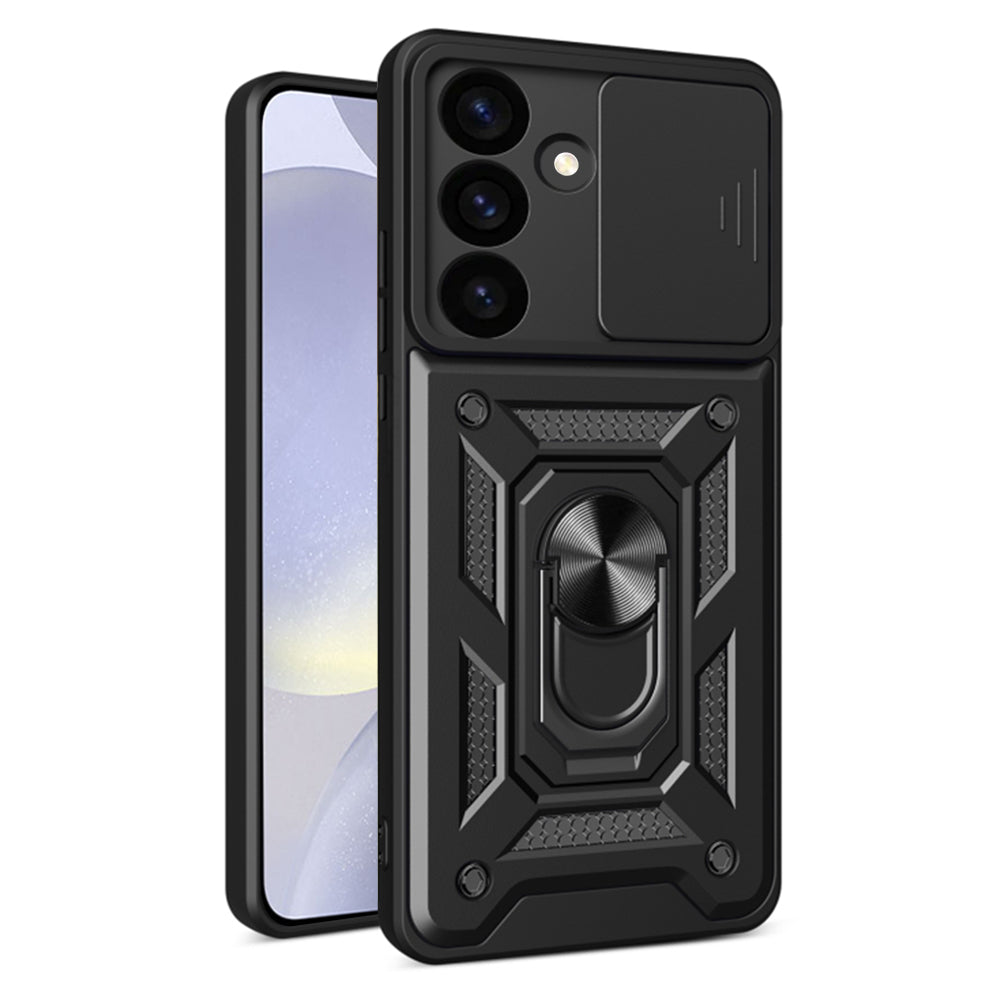 Hoes voor Samsung Galaxy S24 S921, Techsuit, CamShield, Zwart