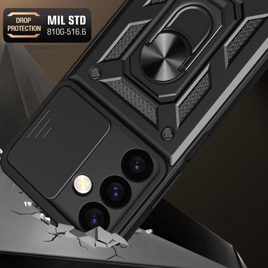 Hoes voor Samsung Galaxy S24 S921, Techsuit, CamShield, Zwart