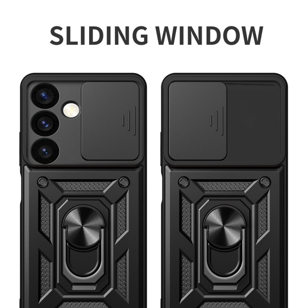 Hoes voor Samsung Galaxy S24 S921, Techsuit, CamShield, Zwart