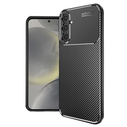 Hoes voor Samsung Galaxy S24 S921, Techsuit, CarbonFiber, Zwart