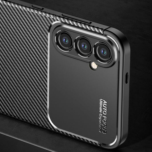 Hoes voor Samsung Galaxy S24 S921, Techsuit, CarbonFiber, Zwart
