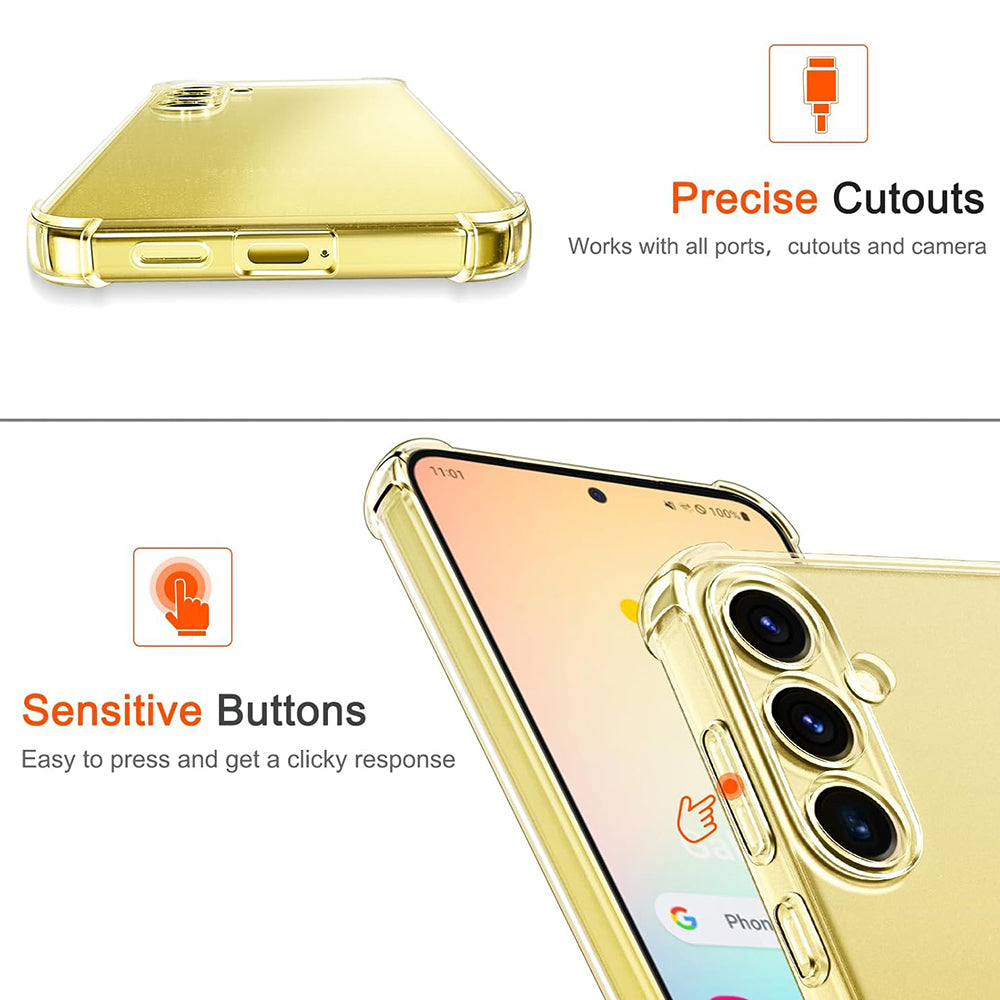 Hoes voor Samsung Galaxy S24 S921, Techsuit, Schokbestendig Helder, Transparant