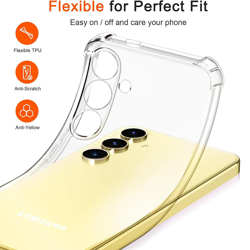 Hoes voor Samsung Galaxy S24 S921, Techsuit, Schokbestendig Helder, Transparant