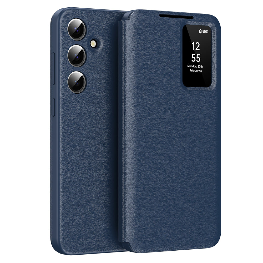 Hoes voor Samsung Galaxy S24 S921, Techsuit, SmartView, Blauw