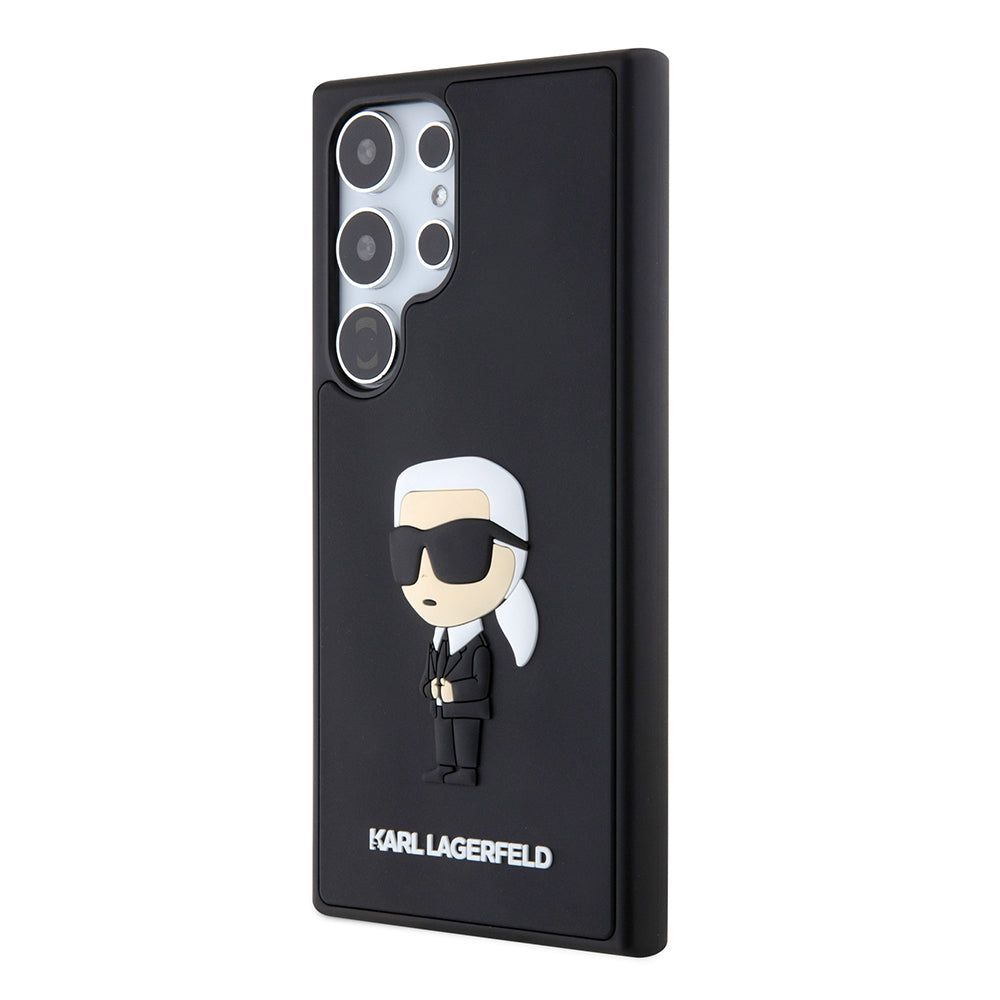 Case for Samsung Galaxy S24 Ultra S928, Karl Lagerfeld, 3D Rubber Ikonik Karl, Black