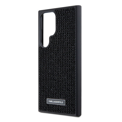 Hoes voor Samsung Galaxy S24 Ultra S928, Karl Lagerfeld, Rhinestone Metal Plate, Zwart