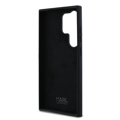 Hoes voor Samsung Galaxy S24 Ultra S928, Karl Lagerfeld, Silicone Ikonik Karl, Zwart