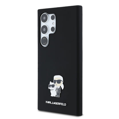 Hoes voor Samsung Galaxy S24 Ultra S928, Karl Lagerfeld, Silicone Karl & Choupette, Zwart