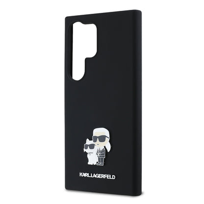 Hoes voor Samsung Galaxy S24 Ultra S928, Karl Lagerfeld, Silicone Karl & Choupette, Zwart