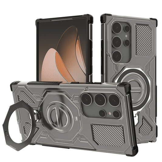 Hoesje voor Samsung Galaxy S24 Ultra S928, Techsuit, Carbon Shield Pro, rookgrijs