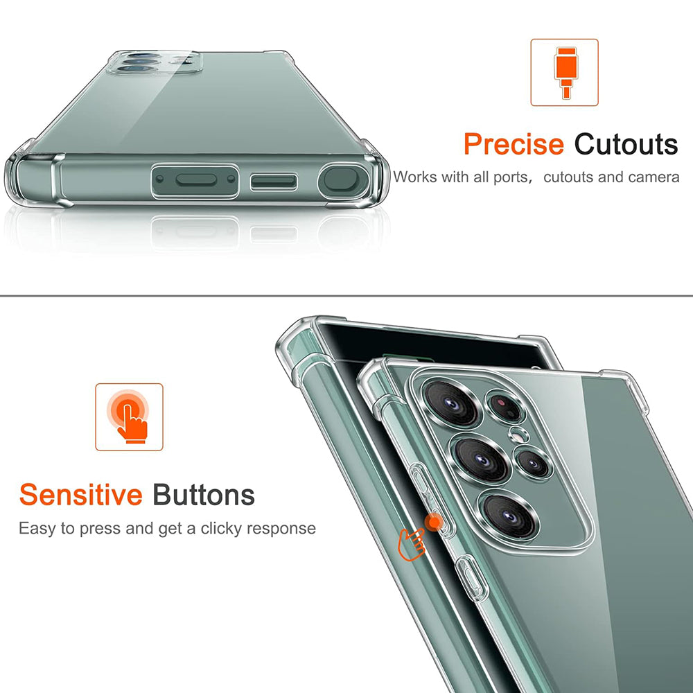 Hoes voor Samsung Galaxy S24 Ultra S928, Techsuit, Schokbestendig Transparant, Helder