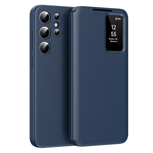 Hoes voor Samsung Galaxy S24 Ultra S928, Techsuit, SmartView, Blauw