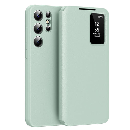 Hoes voor Samsung Galaxy S24 Ultra S928, Techsuit, SmartView, Groen