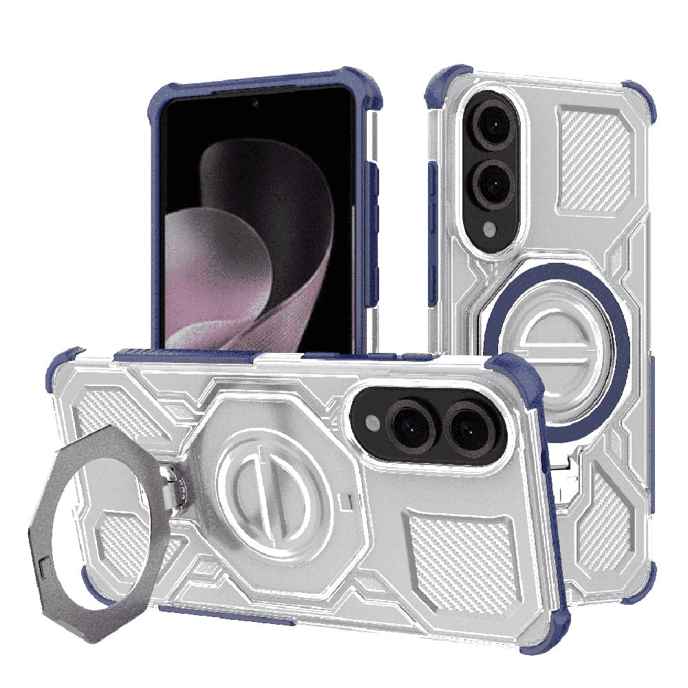 Hoes voor Samsung Galaxy S25 Edge S937, Techsuit, Carbon Shield Pro, Blauw