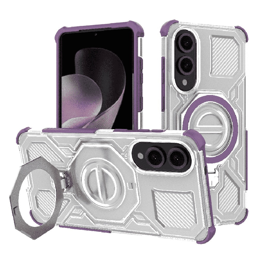 Hoes voor Samsung Galaxy S25 Edge S937, Techsuit, Carbon Shield Pro, Paars