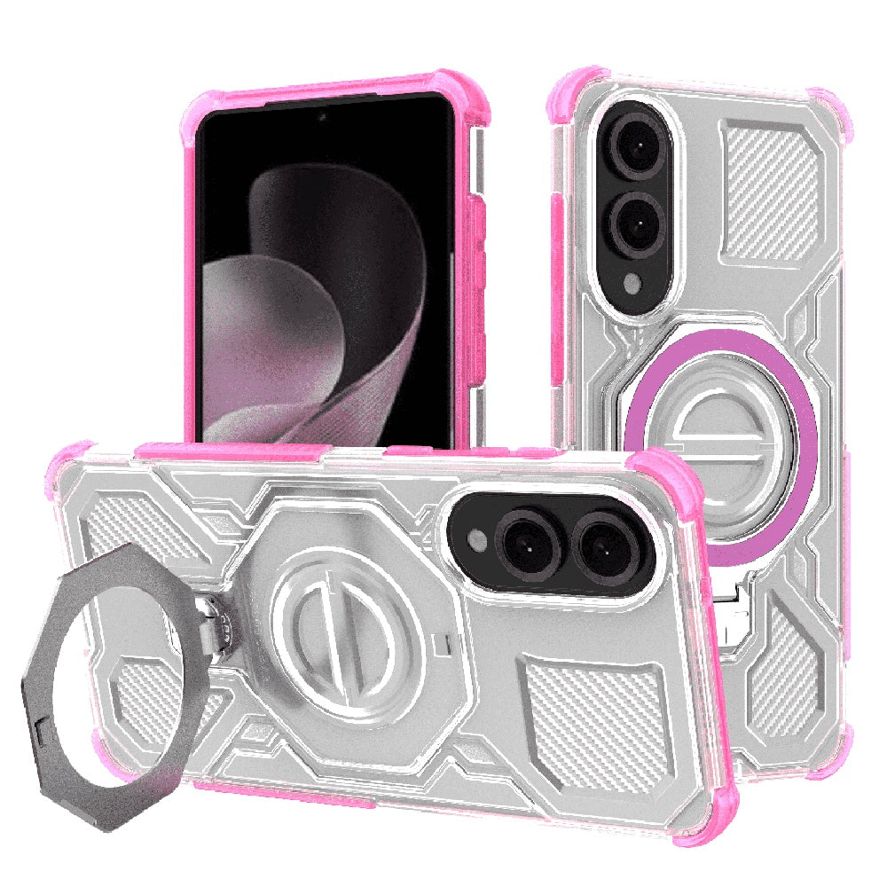 Hoes voor Samsung Galaxy S25 Edge S937, Techsuit, Carbon Shield Pro, Roze