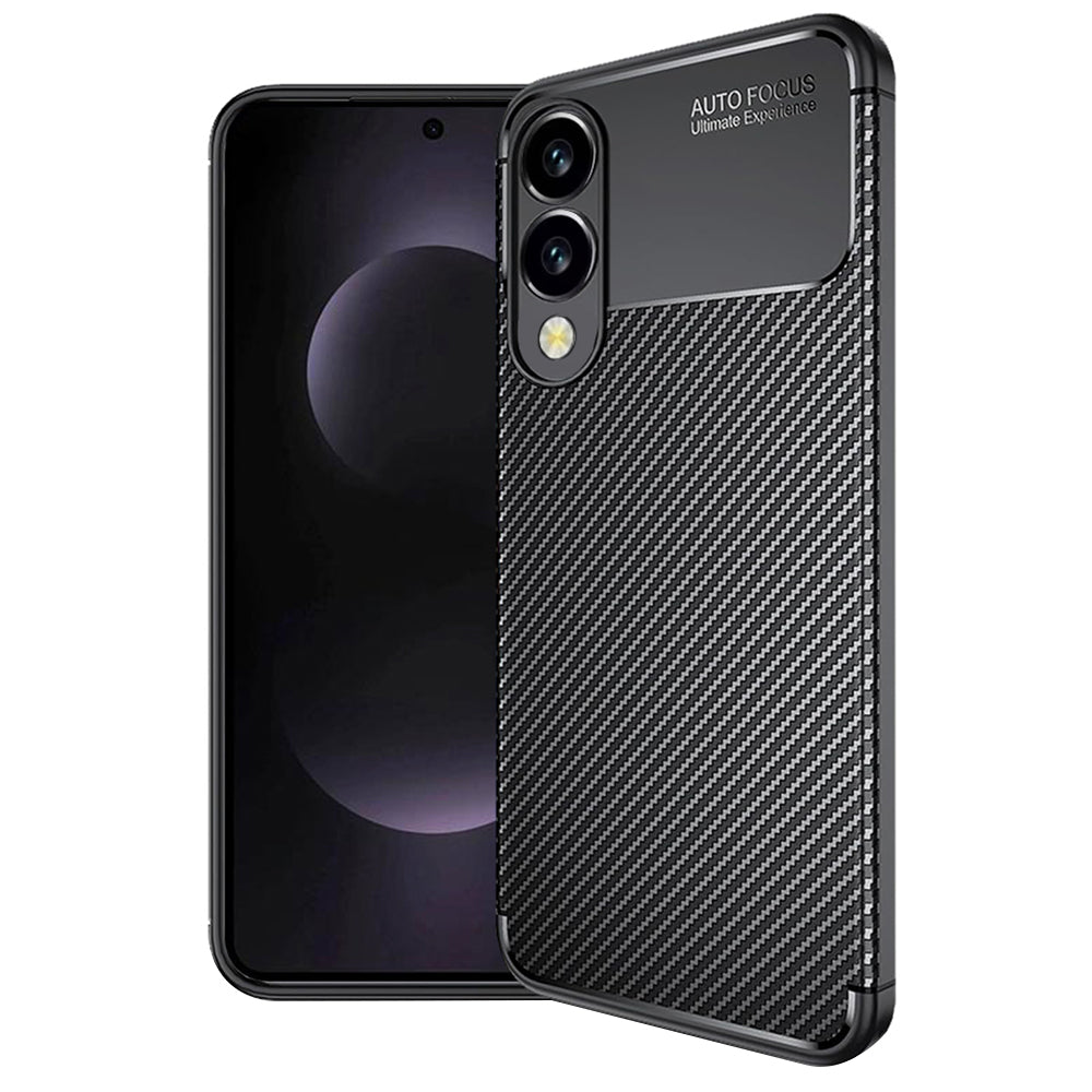 Hoes voor Samsung Galaxy S25 Edge S937, Techsuit, CarbonFiber, Zwart