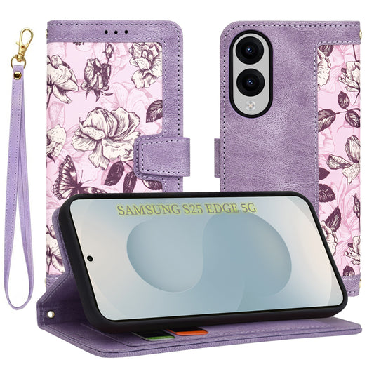 Hoes voor Samsung Galaxy S25 Edge S937, Techsuit, FlipCraft, Paars