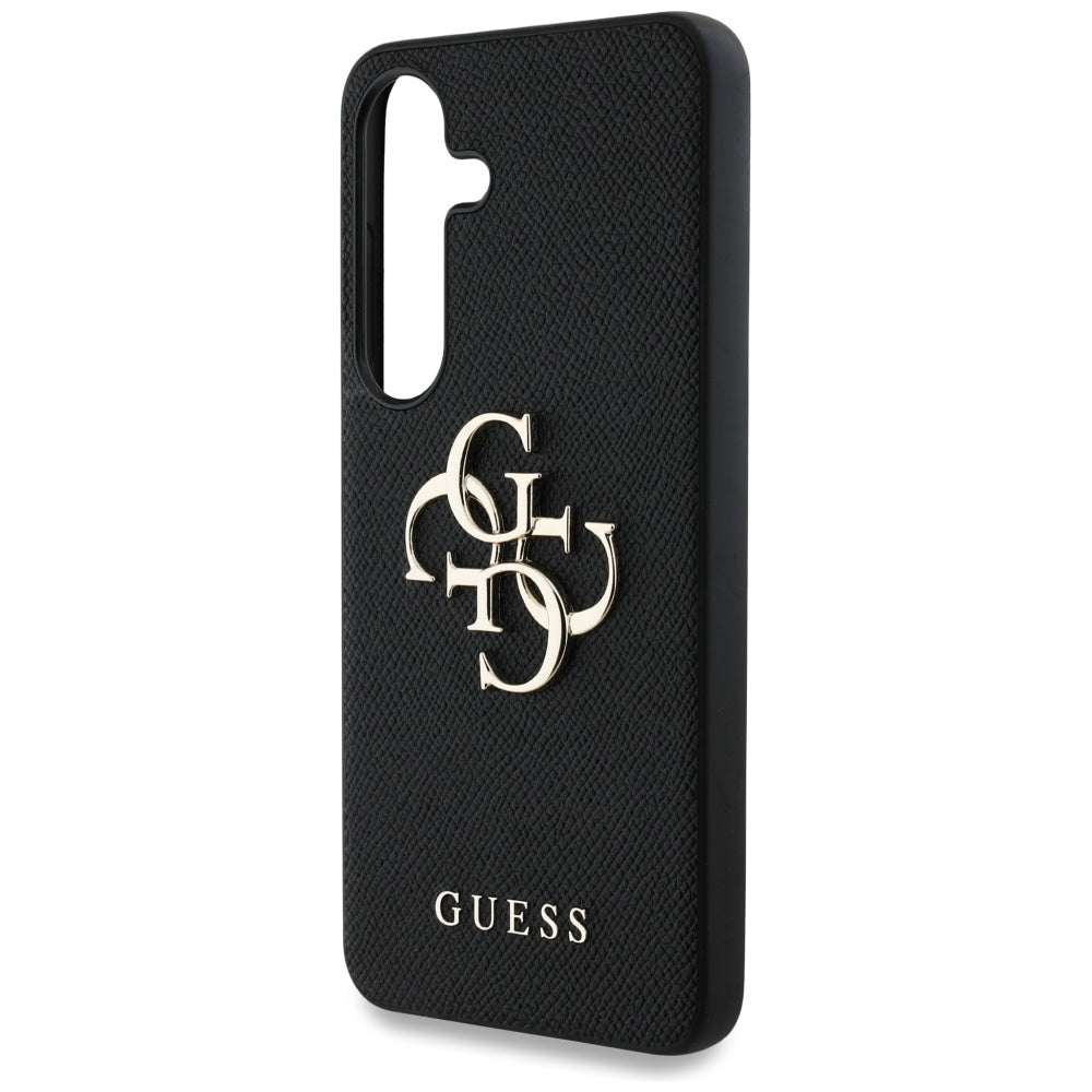 Hoes voor Samsung Galaxy S25+ S936, Guess, 4G Grained Big and Classic Logo, Zwart
