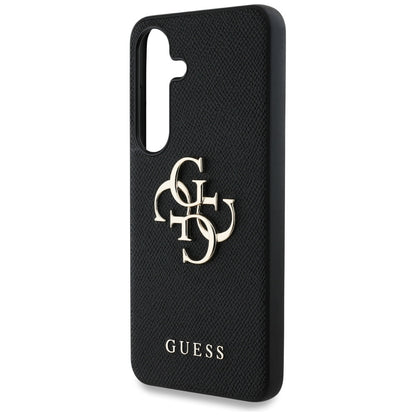 Hoes voor Samsung Galaxy S25+ S936, Guess, 4G Grained Big and Classic Logo, Zwart