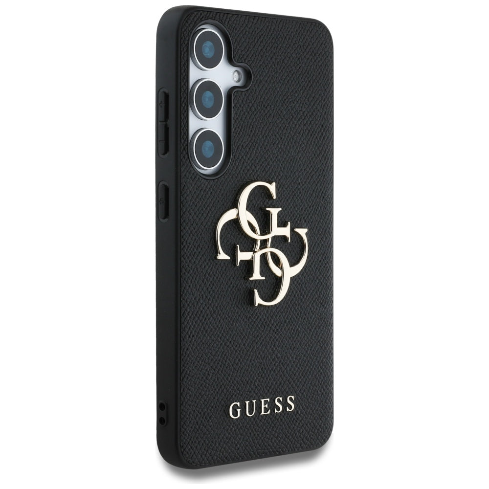 Hoes voor Samsung Galaxy S25+ S936, Guess, 4G Grained Big and Classic Logo, Zwart