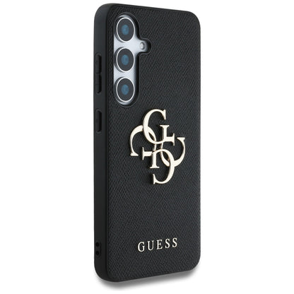 Hoes voor Samsung Galaxy S25+ S936, Guess, 4G Grained Big and Classic Logo, Zwart