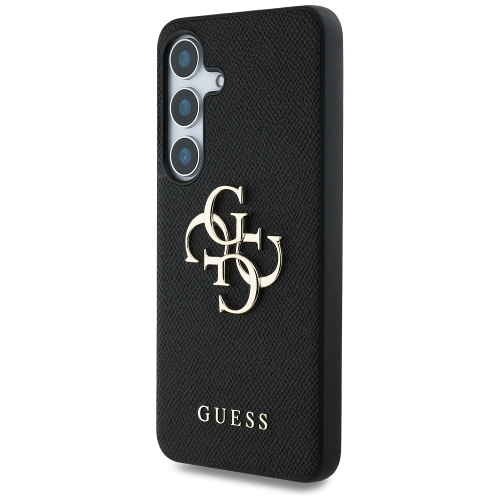 Hoes voor Samsung Galaxy S25+ S936, Guess, 4G Grained Big and Classic Logo, Zwart