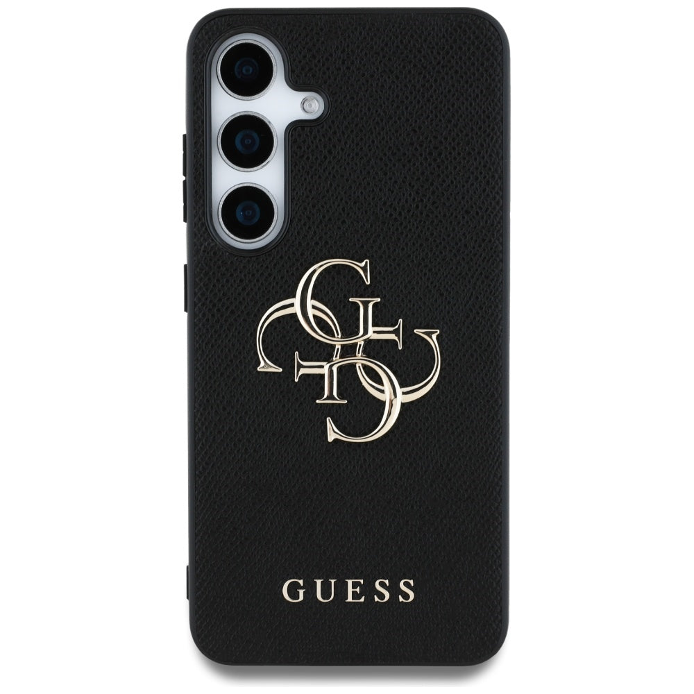 Hoes voor Samsung Galaxy S25+ S936, Guess, 4G Grained Big and Classic Logo, Zwart