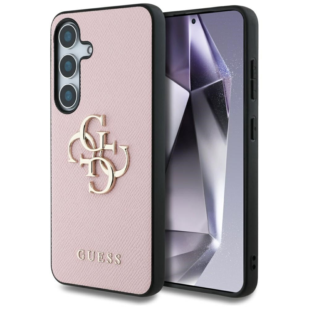 Hoes voor Samsung Galaxy S25+ S936, Guess, 4G Grained Big and Classic Logo, Roze