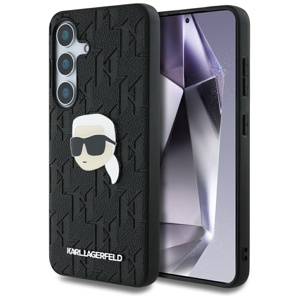 Hoes voor Samsung Galaxy S25+ S936, Karl Lagerfeld, Monogram Karl's Head, Zwart