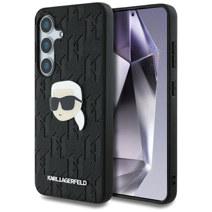 Hoes voor Samsung Galaxy S25+ S936, Karl Lagerfeld, Monogram Karl's Head, Zwart