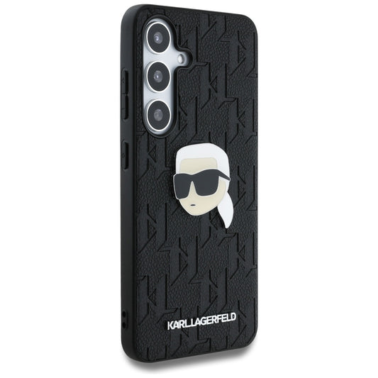 Hoes voor Samsung Galaxy S25+ S936, Karl Lagerfeld, Monogram Karl's Head, Zwart
