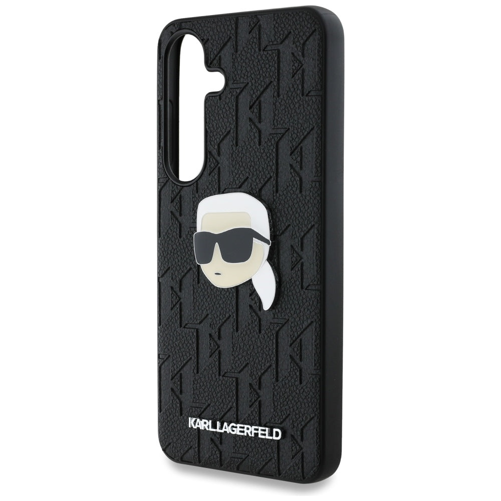 Hoes voor Samsung Galaxy S25+ S936, Karl Lagerfeld, Monogram Karl's Head, Zwart