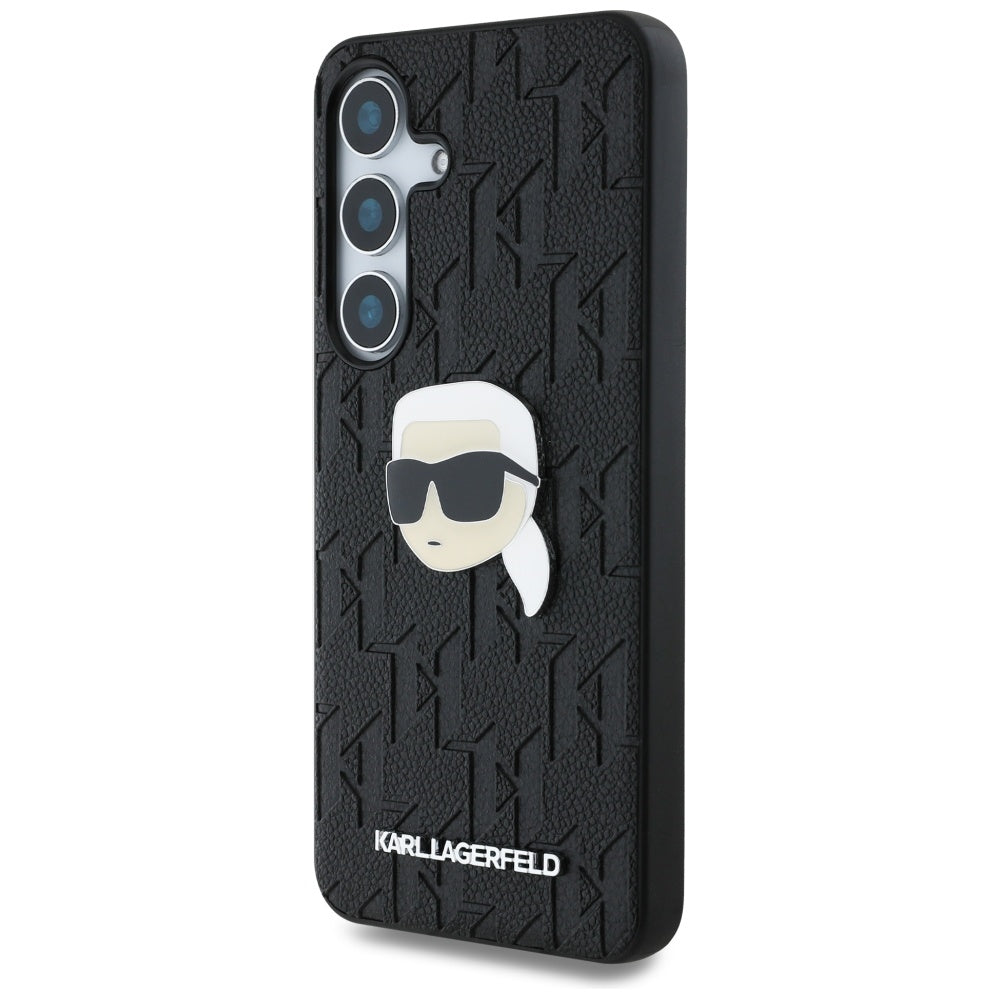 Hoes voor Samsung Galaxy S25+ S936, Karl Lagerfeld, Monogram Karl's Head, Zwart