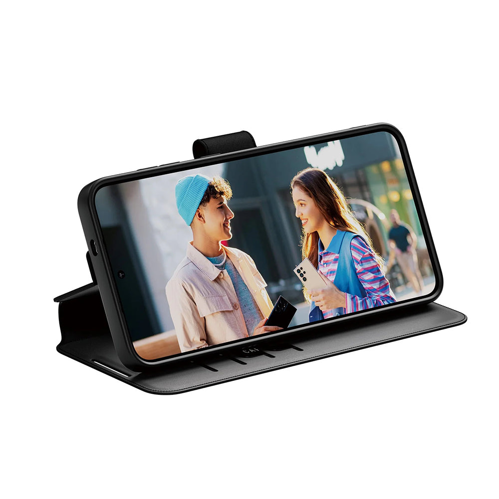 Hoes voor Samsung Galaxy S25+ S936, PanzerGlass, Care Feature Kickstand Wallet, Zwart